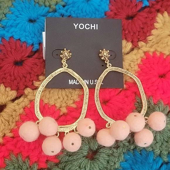 Yochi Organic Hoops With Pompoms - Picture 4 of 4